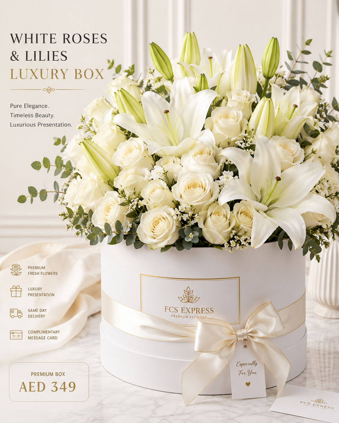 White Roses & Lilies Luxury